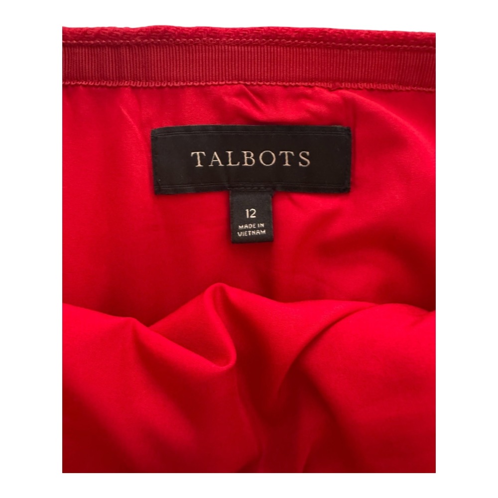 Talbots Red Wool Blend Short Skirt Womens 12 Preppy Mod Capsule - Picture 5 of 7